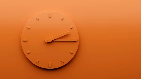 2時を過ぎて4分の1を示すミニマルなオレンジの時計イラスト — ストック写真