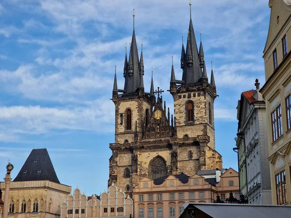 Krásný Výhled Kostel Panny Marie Před Týnem Praze — Stock fotografie
