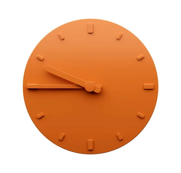 Eine Minimalistische Orangefarbene Uhr Zeigt Viertel Vor Zehn — Stockfoto