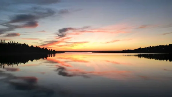 Чудовий Краєвид Озера Усма Заході Сонця — стокове фото