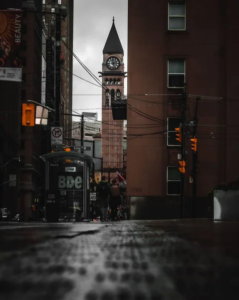 Вертикальний Знімок Старої Ратуші Вулиці Бей Стріт Торонто — стокове фото