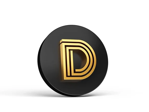 ホワイトを基調としたゴールドモダンフォント文字Dの3Dイラスト — ストック写真