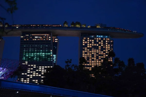Widok Powietrza Budynków Marina Bay Sands Singapurze — Zdjęcie stockowe