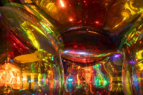 Beautiful Closeup Colorful Glass Balls Night — Stock Photo, Image