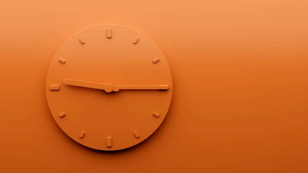9時を過ぎて4分の1を示すミニマルなオレンジの時計イラスト — ストック写真