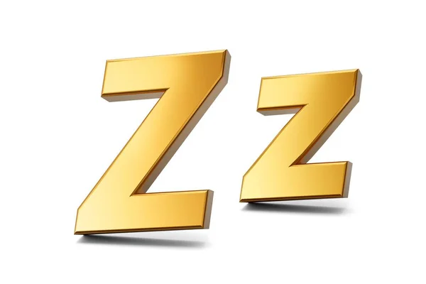 白色孤立背景上的金色字母Z的3D插图 — 图库照片