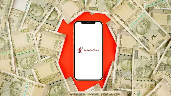 Indusind Bank Limited Mobile Phone Screen Isolated Background — Stock Photo, Image