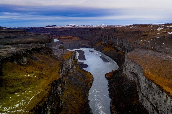 Ландшафт Річки Національному Парку Йокулсарглюфур Під Хмарним Небом Ісландії — стокове фото