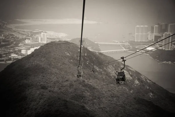 Hong Kong Bir Dağın Üzerinden Yüksek Açılı Bir Ngonping 360 — Stok fotoğraf