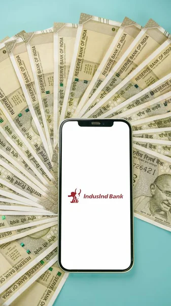 Indusind Bank Limited Mobile Phone Screen Isolated Background — Stock Photo, Image