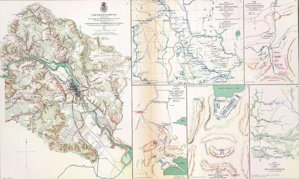 Fredericksburgi Csata Régi Térképe Egy Atlaszon Ami Háború Menetét Jelzi — Stock Fotó