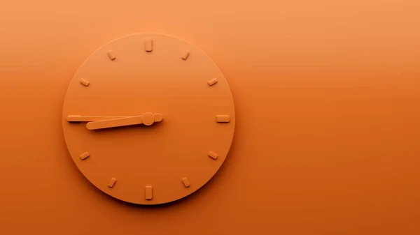Μια Μινιμαλιστική Πορτοκαλί Απεικόνιση Ρολόι Δείχνει Τρίμηνο Εννέα Ώρα — Φωτογραφία Αρχείου