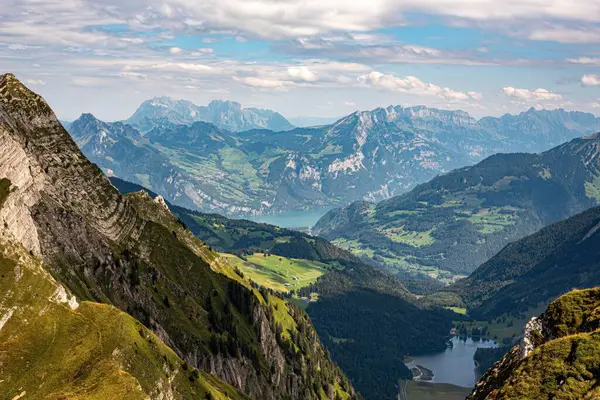 Vacker Utsikt Över Schweiziska Alperna Från Berget Zindlenspitz Schweiz — Stockfoto