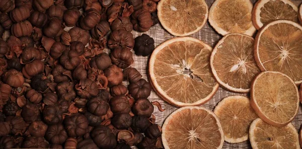 stock image A closeup of dried orange and nuts