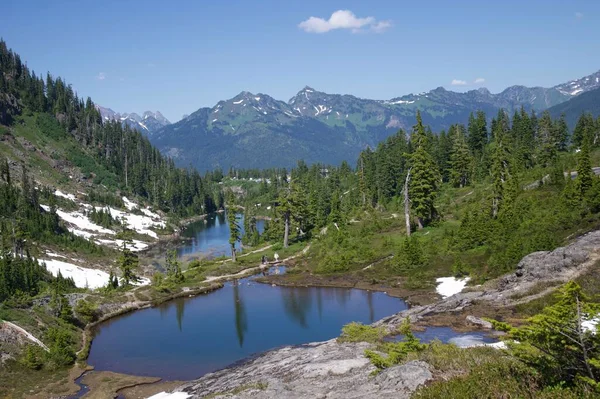Uma Vista Aérea Lago Perto Mount Baker Estado Washington — Fotografia de Stock