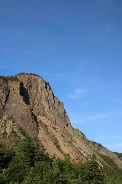 Utsikten Över Ett Berg Med Grön Vegetation Sluttningen Newfoundland Kanada — Stockfoto