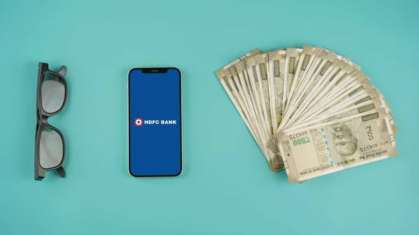 Hdfc Bank Mobile Phone Screen Also Known Housing Development Finance — Stock Photo, Image