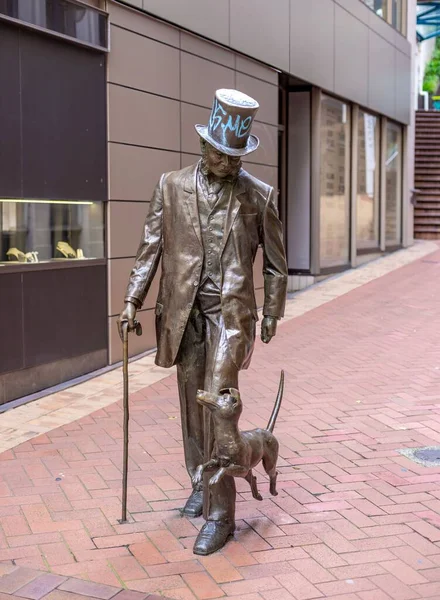Vertical Shot Statue John Plimmer His Dog Wellington New Zealand — Stock Photo, Image