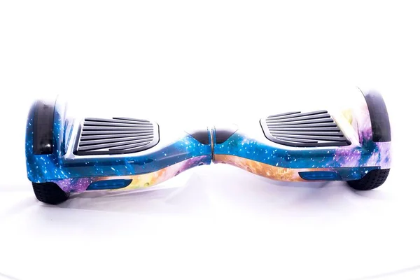 Close Hoverboard Colorido Isolado Fundo Branco — Fotografia de Stock