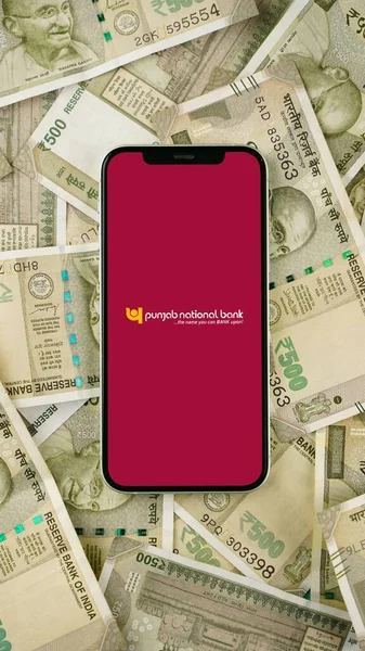 Пенджабський Національний Банк Або Пнб Екрані Мобільних Телефонів Ізольований Фон — стокове фото