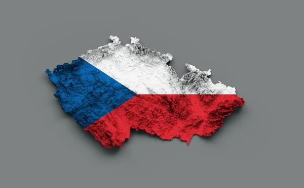 Une Illustration Carte Topographique République Tchèque Sur Fond Gris — Photo