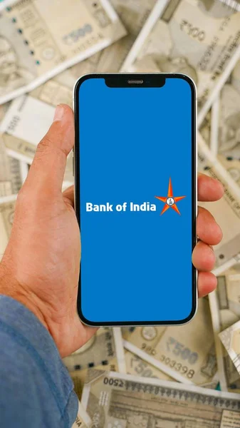 Bank India Boi Mobile Phone Screen Isolated Background — Stock Photo, Image