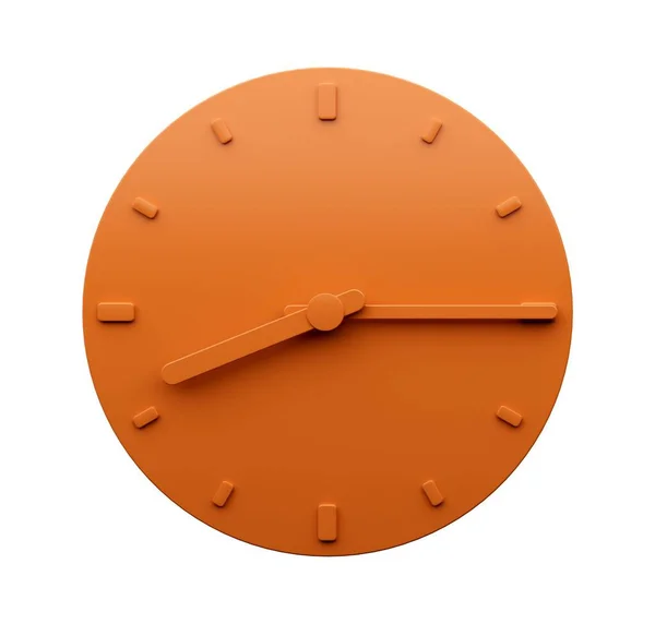 8時を過ぎて4分の1を示すミニマルなオレンジの時計イラスト — ストック写真