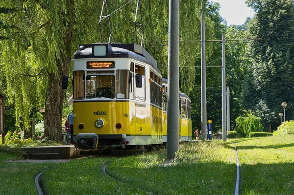 Tranvía Kirnitzschtalbahn Bad Schandau Saxony Alemania — Foto de Stock