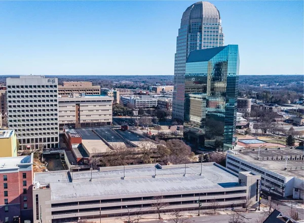 View 100 North Main Street Downtown Buildings Winston Salem North — Stock Photo, Image