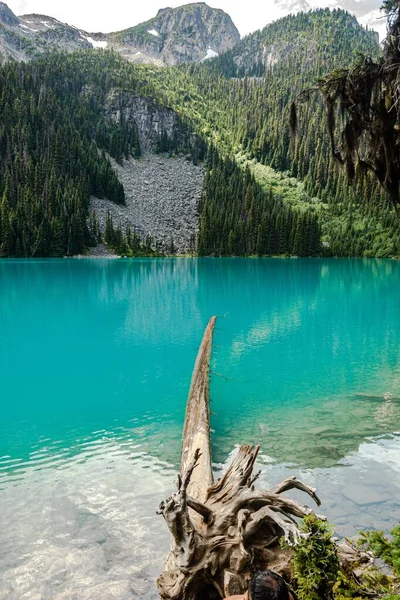 Μια Κάθετη Λήψη Της Λίμνης Joffre Στη Βρετανική Κολομβία Καναδάς — Φωτογραφία Αρχείου