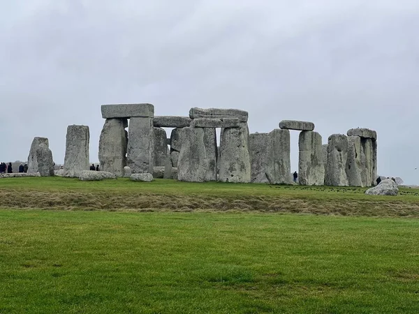 Der Graue Himmel Über Dem Englischen Stonehenge — Stockfoto