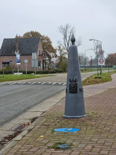 Marcador Fronteira Histórico Que Indica Fronteira Entre Bélgica Países Baixos — Fotografia de Stock
