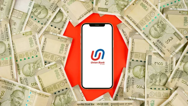 Union Bank India Ubi Mobile Phone Screen — 스톡 사진