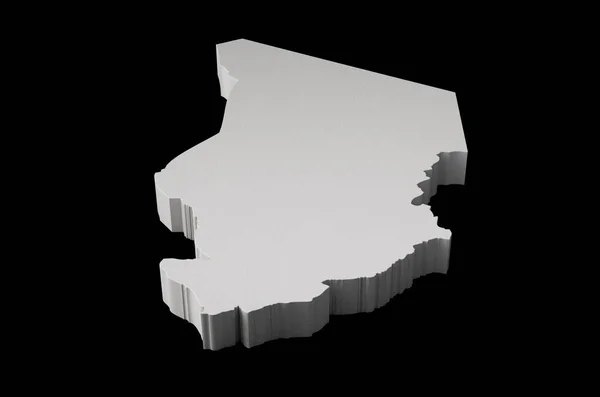Uma Ilustração Mapa Topográfico Chade Sobre Fundo Preto — Fotografia de Stock
