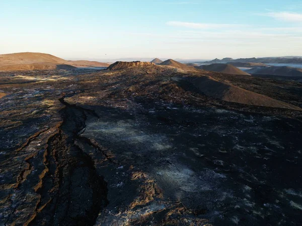 Vista Fagradalsfjall Volcán Islandés Desde Dron — Foto de Stock