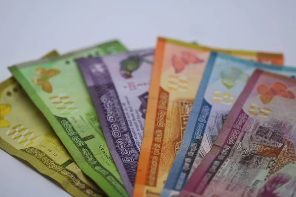 Liczne Kolory Sri Lanki Rupii Banknotów — Zdjęcie stockowe