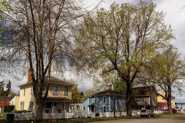 워싱턴주 포트가 집들의 경치를 — 스톡 사진