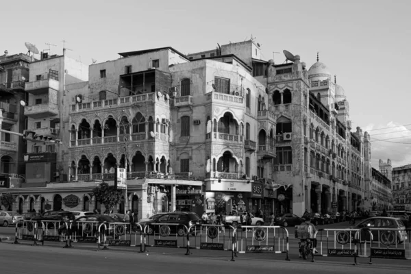 Grayscale Shot Old Buildings Heliopolis Cairo Egypt — Stock Photo, Image
