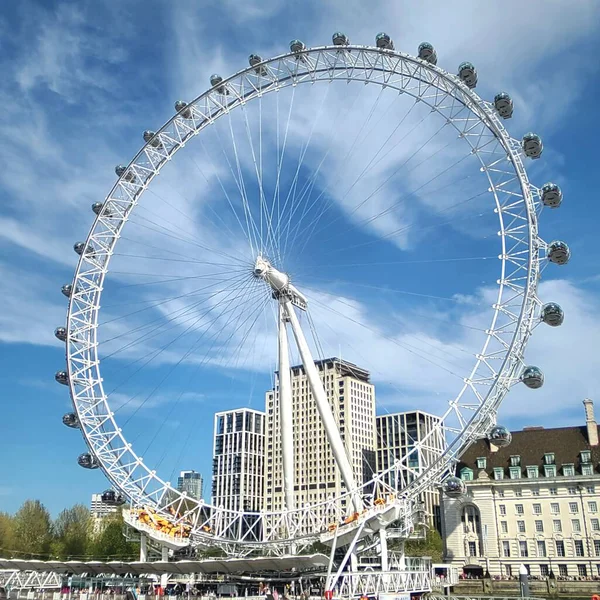 Eine Tiefansicht Des London Eye Vom Boot Aus England — Stockfoto