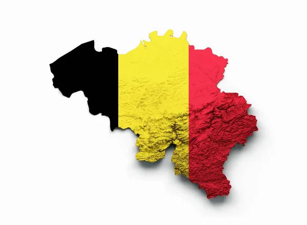 Ilustracja Mapy Topograficznej Belgii Białym Tle — Zdjęcie stockowe