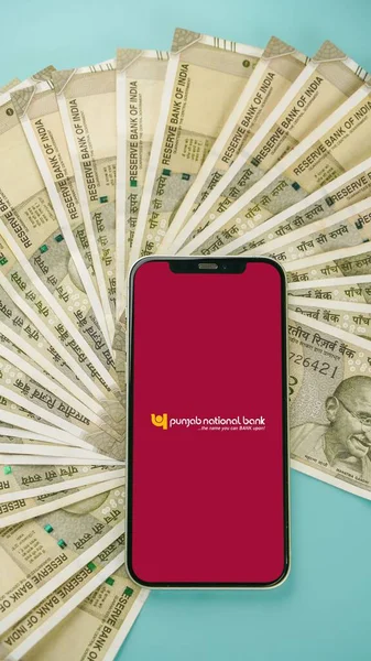 Punjab National Bank Oder Pnb Auf Dem Handy Bildschirm Isolierter — Stockfoto
