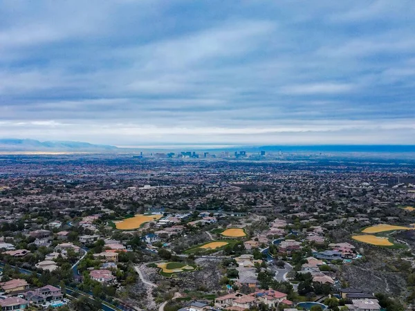 Bulutlu Bir Günde Las Vegas Hava Manzarası Nevada Abd — Stok fotoğraf