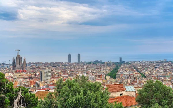 Vacker Utsikt Över Byggnader Och Hus Barcelona Spanien — Stockfoto