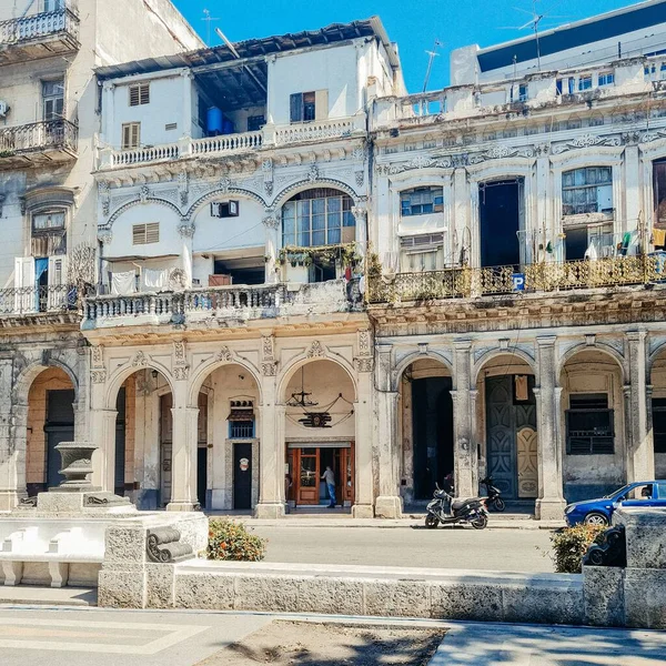 Facade Old Historic Building Havanna Cuba — Stock Photo, Image