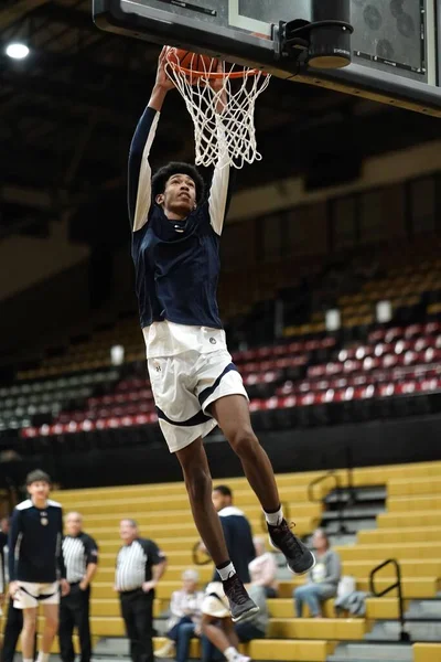 Joueur Basket Ball Capturé Pendant Indiana Prep Diplômé Automne Basket — Photo