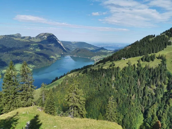 Une Belle Vue Sur Les Alpes Suisses Depuis Montagne Zindlenspitz — Photo