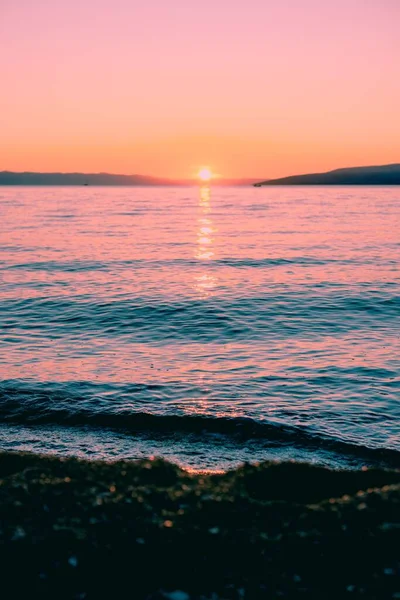 Den Vackra Utsikten Över Havet Vid Solnedgången Estetisk Havsutsikt — Stockfoto
