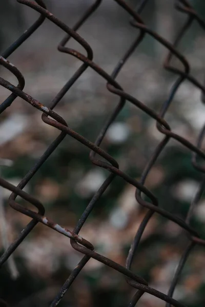 쇠사슬로 연결되어 울타리를 가까이 — 스톡 사진