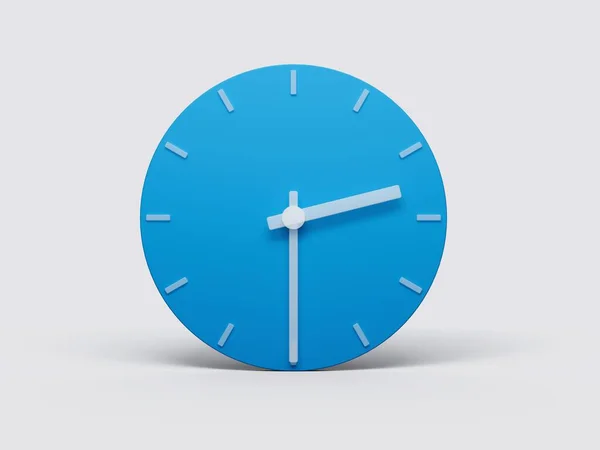 Eine Minimalistische Illustration Der Blauen Uhr Die Halb Zwei Zeigt — Stockfoto