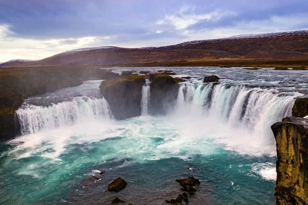 Ландшафт Водоспаду Годафос Денному Світлі Ісландії — стокове фото